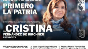 Ya está lista la boleta de Cristina Kirchner