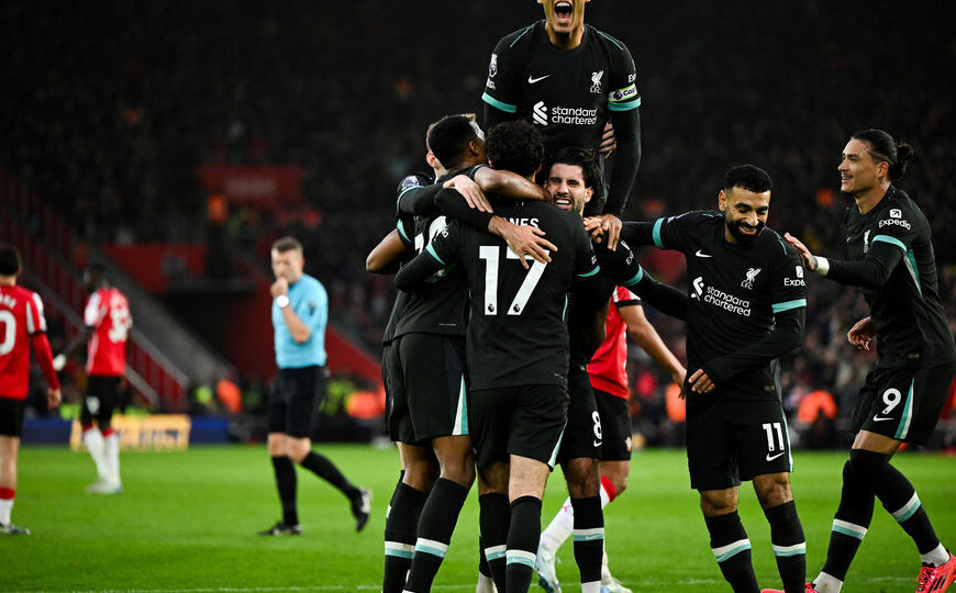 Premier League: el Liverpool de Mac Allister se afianzó en la cima  | Gran remontada ante Southampton