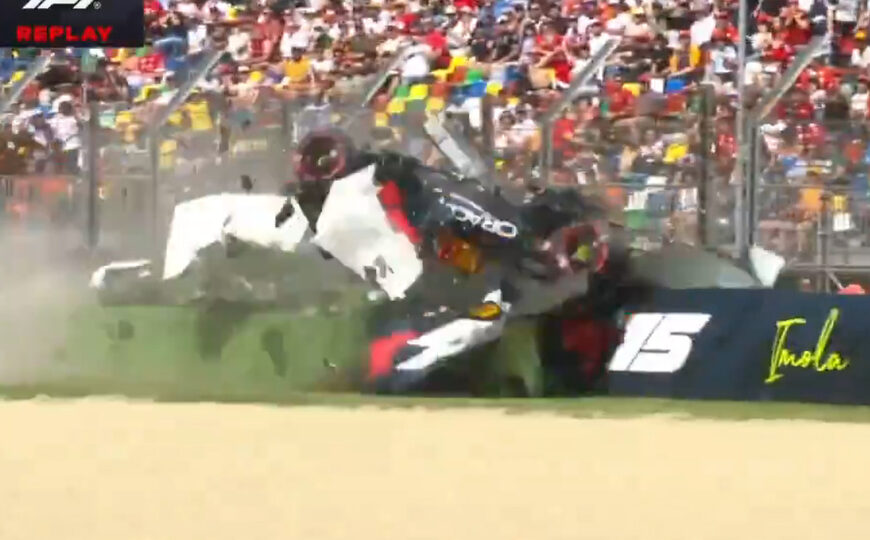 El espeluznante accidente de Yuki Tsunoda en Imola