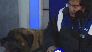 Javier Milei apareció con su perro Conan en…